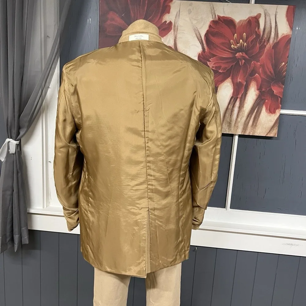 John W. Nordstrom Camel Hair Blazer Jacket Sport Coat Mens 44L Long Khaki